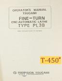 Tsugami-Tsugami Fine Turn Type PL3B, 3T Fanuc Control, Operators Manual 1987-3T-Fine Turn-PL3B-01